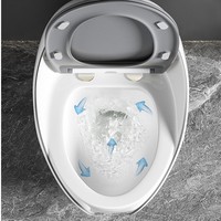 Toilet Keramik Satu Bagian Bentuk Telur, Model Berdiri, Mudah Dibersihkan, Praktis, Penjualan Terbaik OEM untuk Perlengkapan Konstruksi