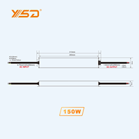 Alimentations LED YSD à PFC élevé 150W, 12V 24V 36V 48V 30W 60W 200W, Série F, IP67, pour bandes LED