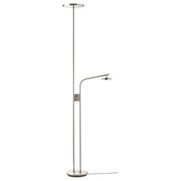 Lampe de sol LED/lampe de lecture à intensité variable, lampe d'appoint pour canapé, lampe de salon avec abat-jour rond, sans réglage de température de couleur, sans mode de contrôle