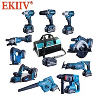 EKIIV Kit d'outils électriques sans fil 15-en-1 de haute qualité, sans balais, type Festool Ingco, fabriqué en Chine