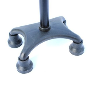 Bastón ajustable de aleación de aluminio con doble pasamanos para ancianos, soporte para senderismo, base grande de cuatro patas - Product Image 1