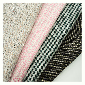 100% Polyester Hiver <span class=keywords><strong>Tweed</strong></span> <span class=keywords><strong>Tissu</strong></span> <span class=keywords><strong>Pas</strong></span> <span class=keywords><strong>Cher</strong></span> Prix Mode Tissé Polyester Laine Poids Lourd Gsm pour Dame Manteau pour Filles Vêtements - Product Image 5