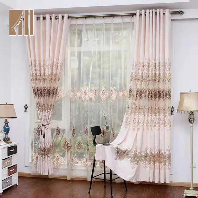 Cortinas de bordado chenille, estilo turco, alta qualidade, 2020