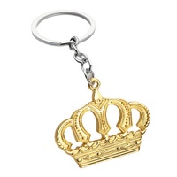 Porte-clés en alliage de zinc vintage en forme de voiture de dessin animé avec mini couronne, modèle 3D, à suspendre à la ceinture, vente en gros directe d'usine