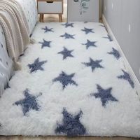Tapis central Salon Shaggy High Pile Polyester Extra Épais Fabriqué à la Machine Rectangle Moderne Antidérapant Anti Fatigue Zone Personnalisée