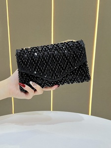 Mini Bolso de Mano para Novia, Bolso de Mano con Perlas, Bolso de Fiesta con Cuentas Hechas a Mano, Bolso de Hombro con Cadena para Boda, Bolso de Noche para Mujer, Bolso de Compromiso con Pedrería - Product Image 5