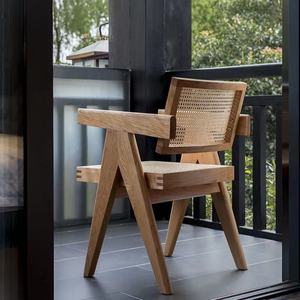 Silla de comedor moderna de ratán, sillón de madera, comedor de ratán Natural, silla nórdica antigua negra sólida, mesa de comedor ovalada 30% T/ T - Product Image 3