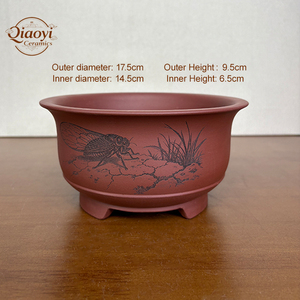 Maceta para Orquídeas y Bonsáis, Yi Xing, Pequeña, de <span class=keywords><strong>Arcilla</strong></span> Púrpura, Artesanal, con Drenaje Superior, Ecológica, Duradera, Decorativa para el Hogar - Product Image 2