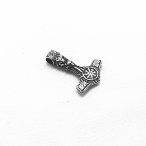 yunnique Thunder Hammer Pendant Titanium Steel Unisex Necklace European American Style Retro Jewelry <b>Cross</b> Shape - Product Image 5