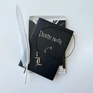 Carnet à couverture rigide noire LABON, journal esthétique sombre, pages lignées <span class=keywords><strong>pour</strong></span> écrire, journaliser, dessiner, <span class=keywords><strong>cadeau</strong></span> <span class=keywords><strong>pour</strong></span> les fans d'anime - Product Image 1