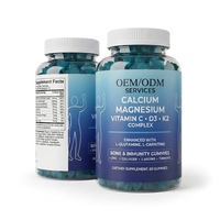 Gummies Calcium Magnésium Vitamine C D3 K2 pour Adultes, Énergie Boostée, OEM ODM, Saveur Personnalisable, Emballage, Haute Absorption, Végétalien, 60 unités