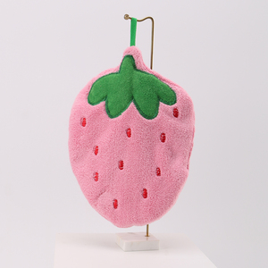 Khăn tay chất liệu vải san hô họa tiết dâu tây hoạt hình năm 2024, nhanh khô, không xù, dùng cho nhà bếp & phòng tắm, công nghệ dệt - Product Image 4