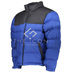 Veste d'hiver bleue matelassée pour homme – Manteau imperméable coupe-vent isolé et matelassé, veste chaude pour l'extérieur - Product Image 2