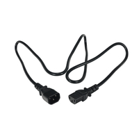 Câble d'extension d'alimentation IEC C13/C14 de haute qualité pour l'instrumentation et les appareils électroménagers, câble en cuivre de 1,5 m, indice de protection IP20