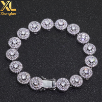 Juego de Brazaletes de Lujo con Eslabones Cubanos, Chapados en Oro de 18K, Aleación de Cobre, Engaste de Garra, Unisex, Joyería Hip Hop Bling para Aniversario y Cumpleaños