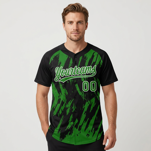 Camiseta de Béisbol Personalizada para Equipo, Impresión Digital, Poliéster de Secado Rápido, Ajustada, Cuello Henley con Nombre y Número - Product Image 3