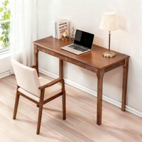 Bureau en bois massif de style moderne du milieu du siècle avec tiroirs, bureau debout aux bords lisses, bureau à domicile pour l'étude, la chambre ou le bureau
