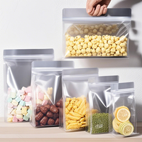 Vente chaude, sachet debout transparent, plastique de qualité alimentaire, sac à fermeture éclair pour l'emballage des collations et des aliments secs