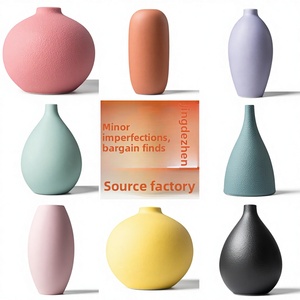 Jingdezhen Slightly Imperfect <strong>Small</strong> <strong>Vase</strong> Ornament for Living Room Flower Arrangement Minimalist Modern Tabletop Decoration - Product Image 1