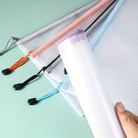 Bolsa de Malla de PVC Multiusos Directo de Fábrica, Organizador de Papelería Transparente con Cremallera Suave, Bolsa para Documentos y Archivos