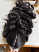 Perruque brésilienne Remy en cheveux humains, sans colle, avec dentelle transparente 13x6, densité 200%, ondulations naturelles, ligne de cheveux naturelle, dentelle transparente longue