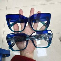 Montures en acétate épaisses de haute qualité, présentoir de luxe, lunettes en acétate vintage assorties, grande monture, lunettes épaisses pour hommes et femmes