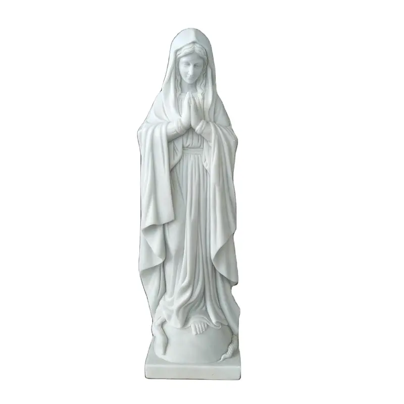השיש לבן יד מגולף ברוך אמא בתולת מרי פסלים מותאם אישית גודל עבור דת כנסיית קישוט אירופאי חיים