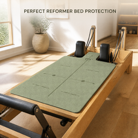 Tapis de Pilates rectangulaire épaissi de 5 mm en caoutchouc PU avec logo personnalisé, coque de noix de coco, pour exercices de renforcement du tronc, appuie-tête et Reformer Pilates Yoga