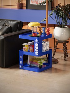 Mesa de Centro Pequeña Cuadrada de Hierro con Función Extraíble para Sala de Estar y Dormitorio, Diseño Artístico - Product Image 2
