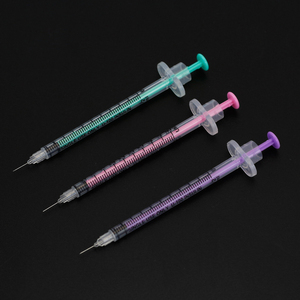 Seringues à insuline de sécurité CE ISO13485 0,5 ml/1 ml, violettes et orange avec <span class=keywords><strong>aiguille</strong></span>, pour usage domestique et hospitalier - Product Image 3