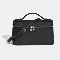 Sac à main en cuir grainé décontracté pour femmes; sac à bandoulière en cuir véritable sac à lunch