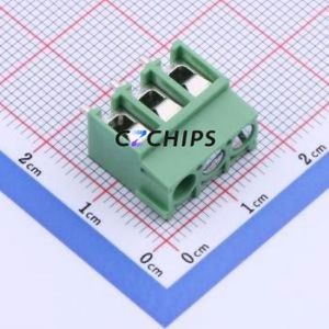 DB302-5.0-3P-GN-S Screw Terminal Block P=5mm Connector ( Construction: 1x3P )( Pitch: 5mm )( Color: Green ) - Product Image 1