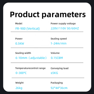 FR900 Stainless Steel Continuous Band Sealer Kraft Paper Pouch Adjustable Height Stand up <b>Plastic</b> Bag Vertical Sealing <b>Machine</b> - Product Image 6