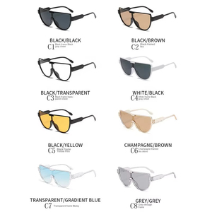 Gafas de Sol de Moda, Lujosas, de Doble Puente, Extra Grandes, para Mujer, de una Pieza, con Logotipo Personalizado - Product Image 3