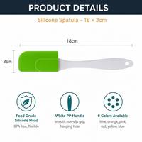 Spatule en silicone résistante à la chaleur avec logo personnalisé, mini spatule antiadhésive à double tête, petite spatule pour gâteau, crème, dessert, OEM ODM