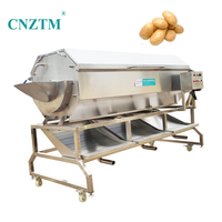 1500kg heure CE certifié continu éplucheur de pommes de terre pelées Machine vis brosse rouleau pomme de terre peau épluchage lavage nettoyage Machine