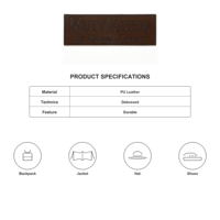 Étiquette rectangulaire en similicuir PU avec logo personnalisé en relief, patch thermocollant en similicuir, étiquette de marque privée pour chapeaux, sacs, vestes, vêtements