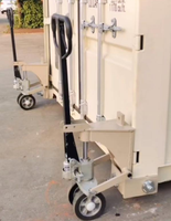 Chariot à roulettes pour conteneurs d'expédition, capacité de 8 tonnes, avec levage hydraulique manuel, équipement de manutention, entrepôt, 4 pièces/ensemble