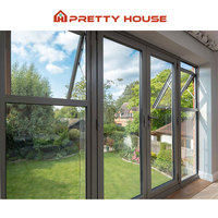 Portes et fenêtres à rupture de pont thermique en aluminium, résistantes aux intempéries, avec charnières extérieures anti-impact pour portes battantes en verre