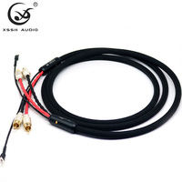 Cable de Audio RCA de Alta Fidelidad Premium, Interconexión 2RCA a 2RCA con Cable de Tierra en Forma de U, Cable de Señal Anti-Interferencia para Sistema Hi-Fi