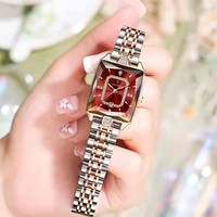 POEDAGAR Montre élégante pour femmes en acier inoxydable, rectangulaire, à quartz, étanche, avec date, montre-bracelet de luxe carrée pour femmes, 785