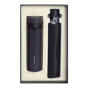 <b>Lock</b> & <b>Lock</b> Insulated Water Bottle And Umbrella Set Black Gift <b>Box</b> For Outdoor Use - Product Image 1