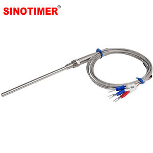<span class=keywords><strong>Sensor</strong></span> de temperatura PT100 RTD Sonda-10cm Comprimento, <span class=keywords><strong>3</strong></span> fios, Rosca M8, Cabo 1-5m, -50 a 400 °C, para uso industrial - Product Image 1
