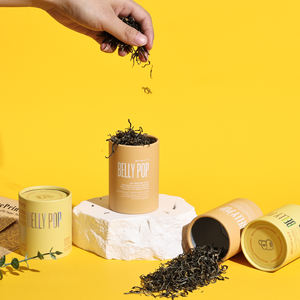 กล่องกระดาษคราฟท์ทรงกลมทรงกระบอกสำหรับบรรจุชาเกรดอาหารสั่งทำได้ - Product Image 3