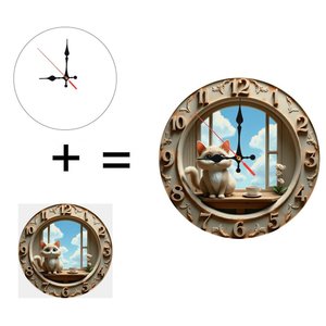Round Wooden Wall <b>Clock</b> 25x25Cm Creative <b>Retro</b> Silent Non Ticking Living Room Decor - Product Image 6