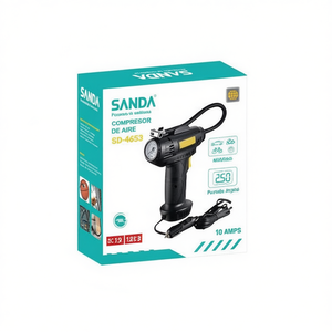 Compresseur d'air Sanda 8435481346538, manomètre numérique en plastique 80-130 PSI, gonfleur de pneus de voiture électrique portable - Product Image 2