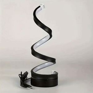 Modern Minimalist Sustainable Spiral Desk Lamp Electric <b>Wire</b> <b>Controlled</b> Three Color LED Ambient Light for Bars Cafes Bedrooms - Product Image 3