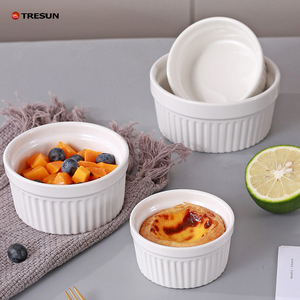 ถ้วยคัสตาร์ดเซรามิกสีขาว4 6 8 12ออนซ์สำหรับใช้ในเตาอบ - Product Image 1