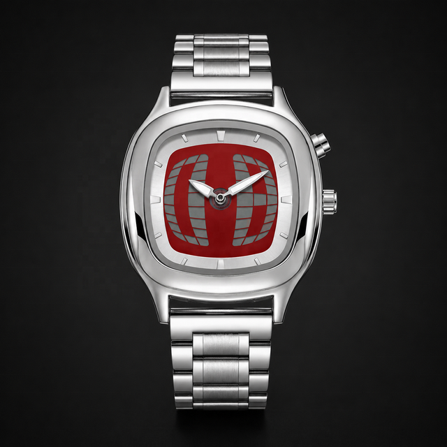 Millennial Retro-style Alloy Case Quartz Movement Mens Watch Analog-digital Dual Display Luminous Stainless Steel Band
