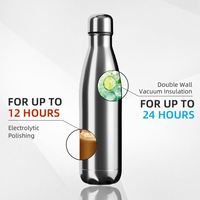 Bouteille d'eau en acier inoxydable à goulot étroit, sans plomb, avec poignée Stay Dry, pour la vie quotidienne